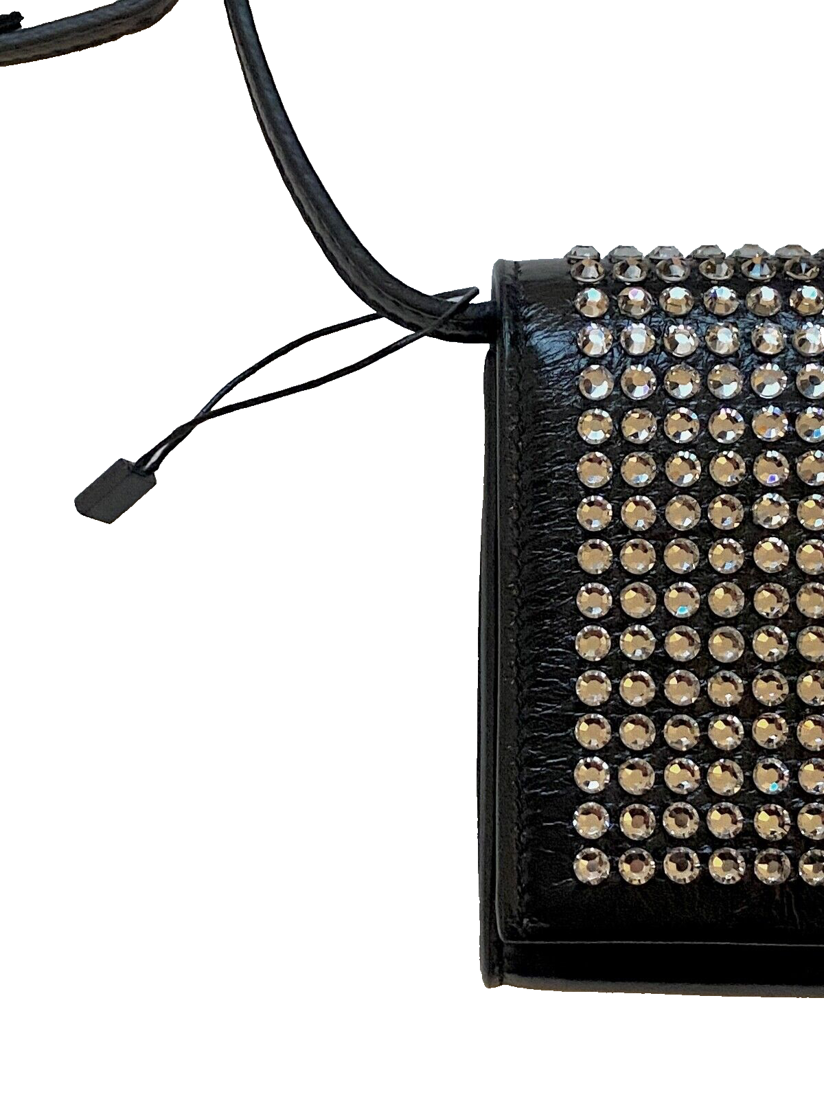 Saint Laurent Black Crystal Embellished Clutch Bag leather/crystal