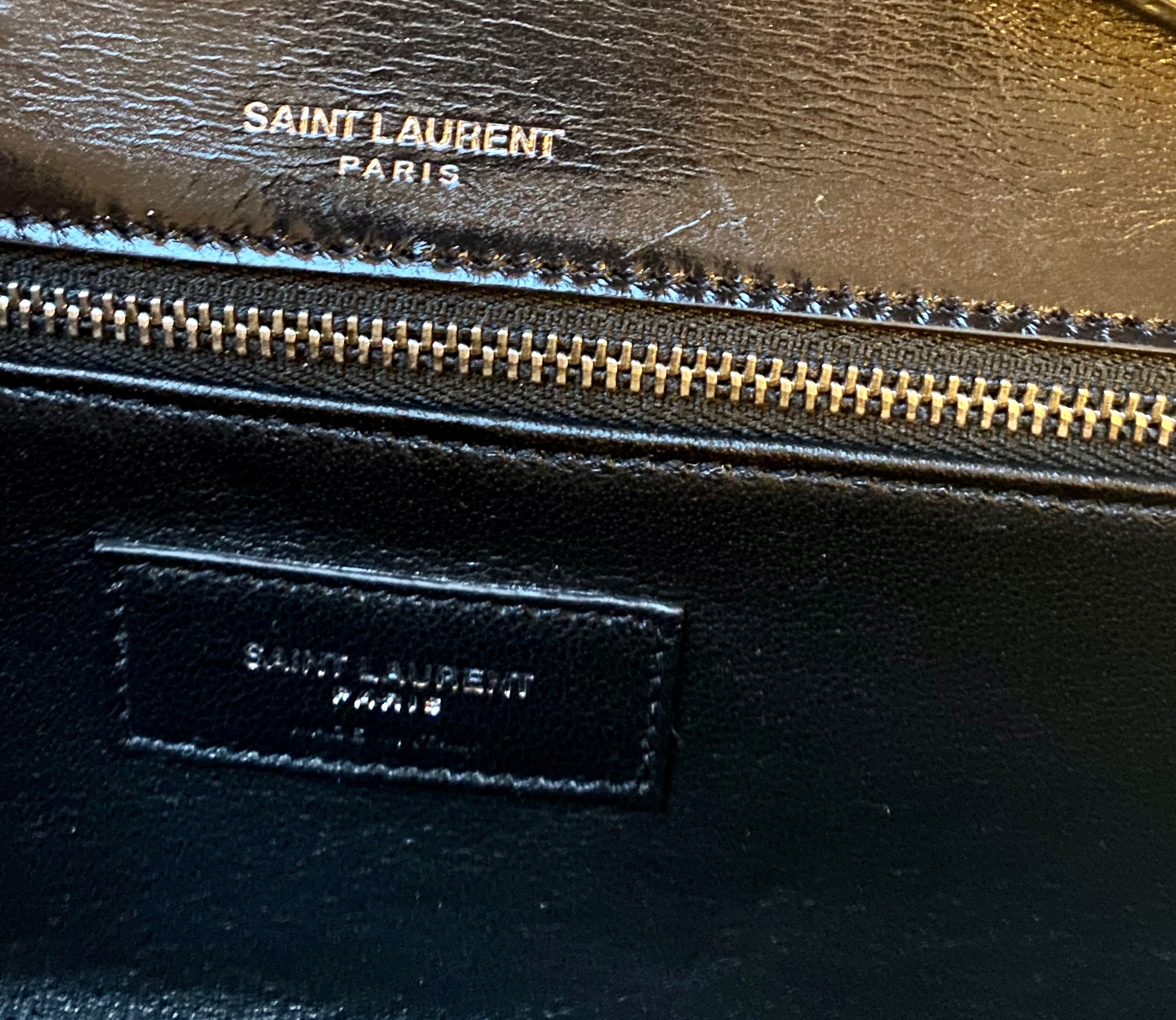 Saint Laurent Black Crystal Embellished Clutch Bag leather/crystal