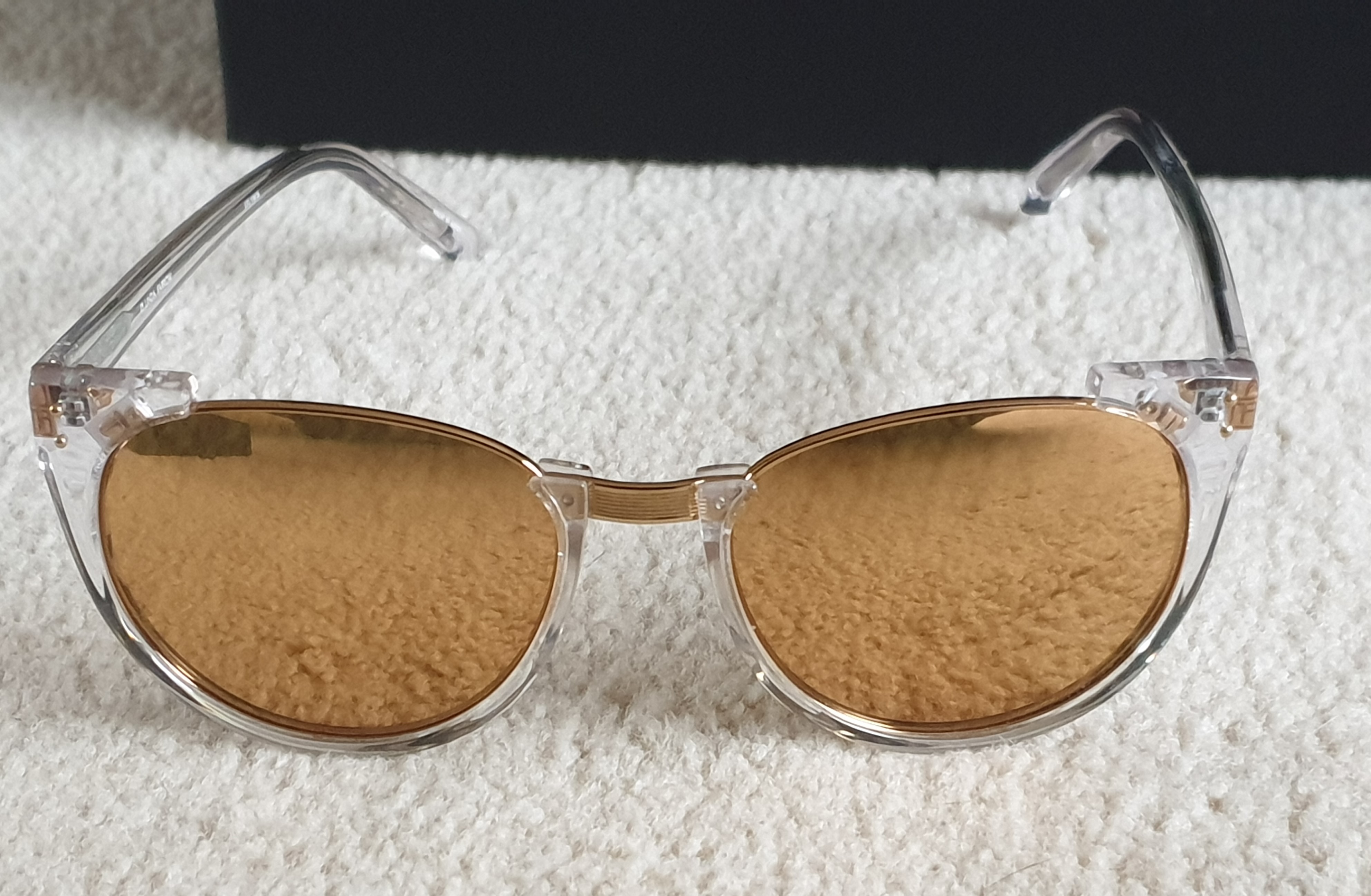 Linda Farrow Mirrored Acetate Sunglasses Gold acetate/titanium