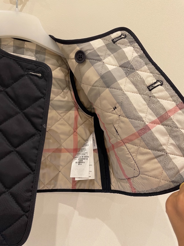 Boys Burberry kids navy quilted jacket Size 2-3 Months Black polyester