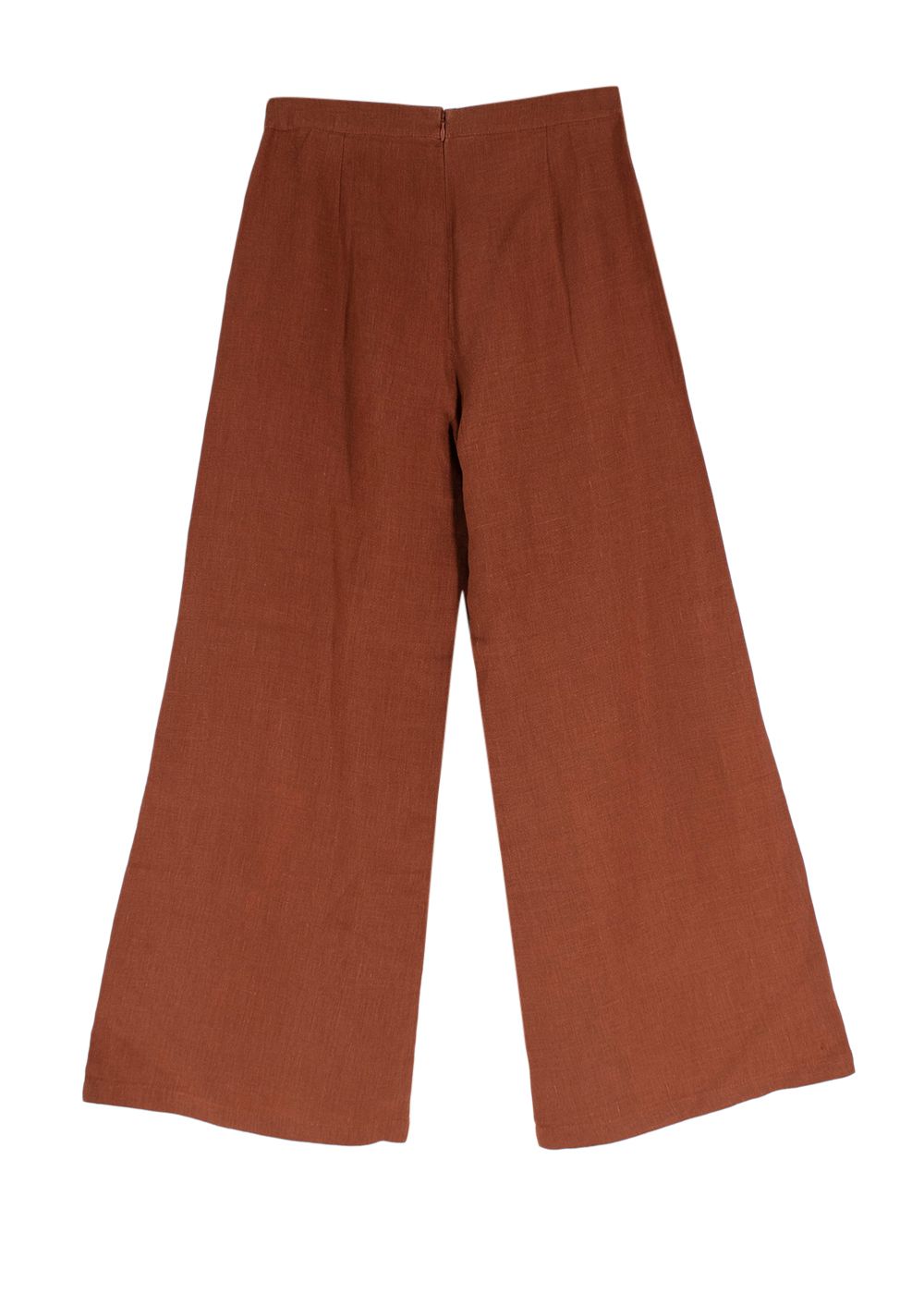 Faithfull The Brand Brown Linen Cropped Top And Trouser Set Size S