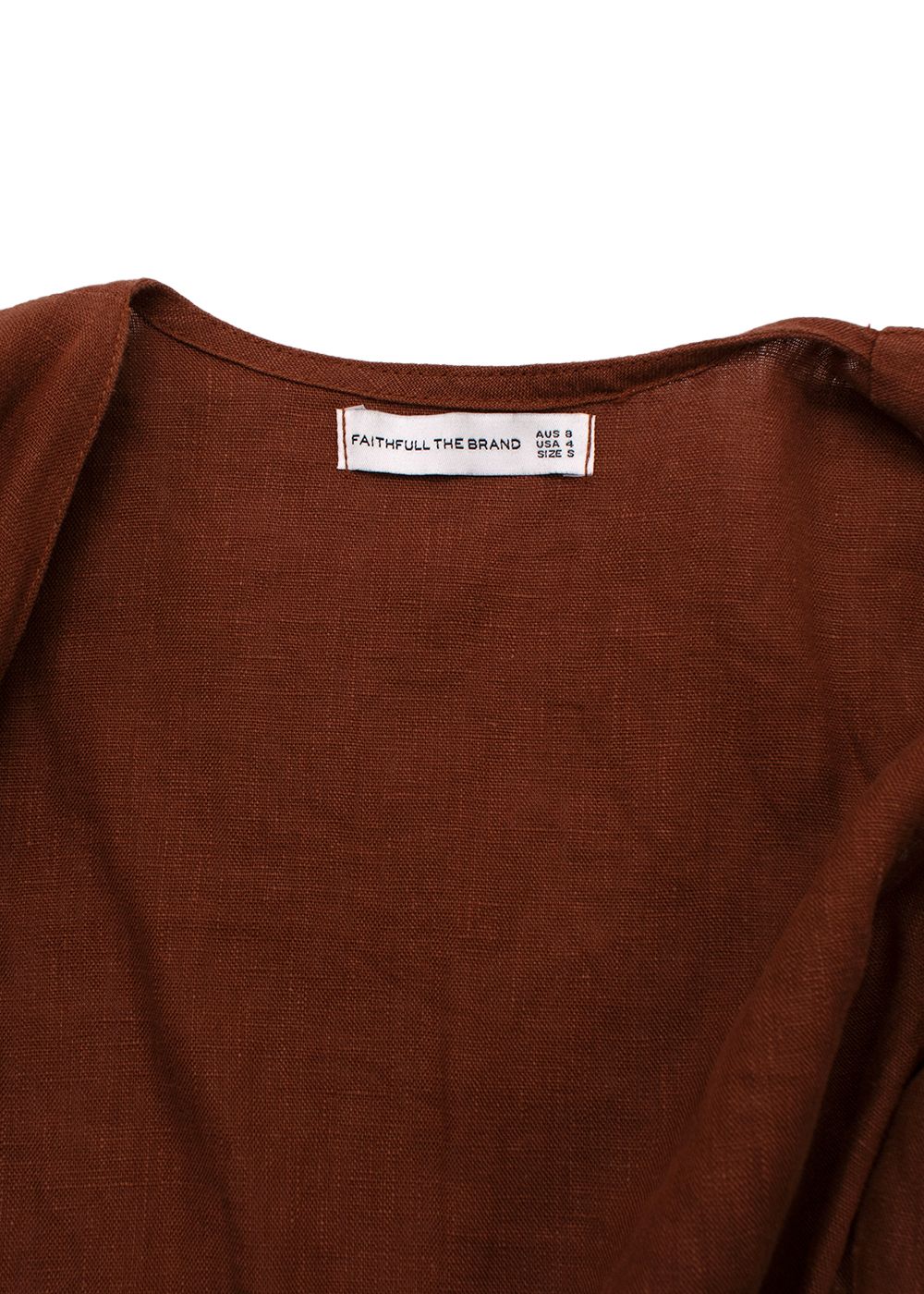 Faithfull The Brand Brown Linen Cropped Top And Trouser Set Size S