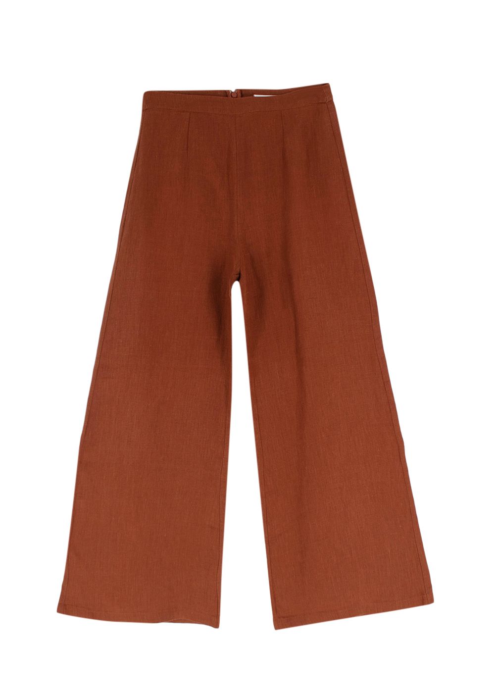 Faithfull The Brand Brown Linen Cropped Top And Trouser Set Size S