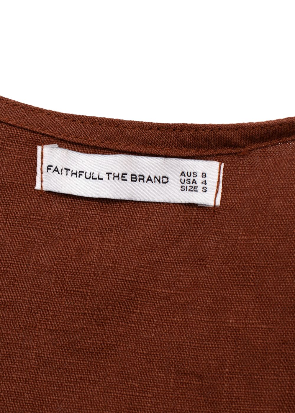 Faithfull The Brand Brown Linen Cropped Top And Trouser Set Size S