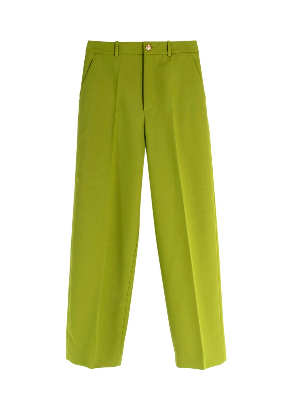 Gucci High Waisted Lime Green Tailored Trousers Size XS polyester