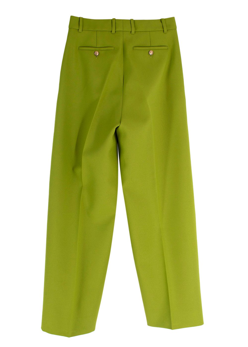 Gucci High Waisted Lime Green Tailored Trousers Size XS polyester