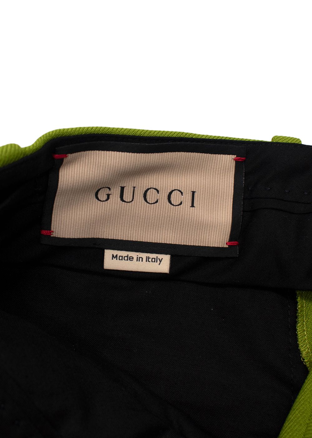 Gucci High Waisted Lime Green Tailored Trousers Size XS polyester