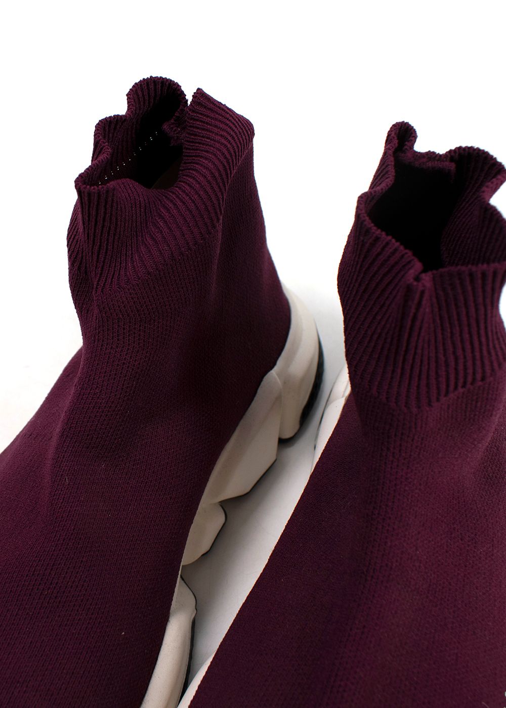 Preowned Balenciaga Burgundy Speed Sock Trainers Size 40 polyester