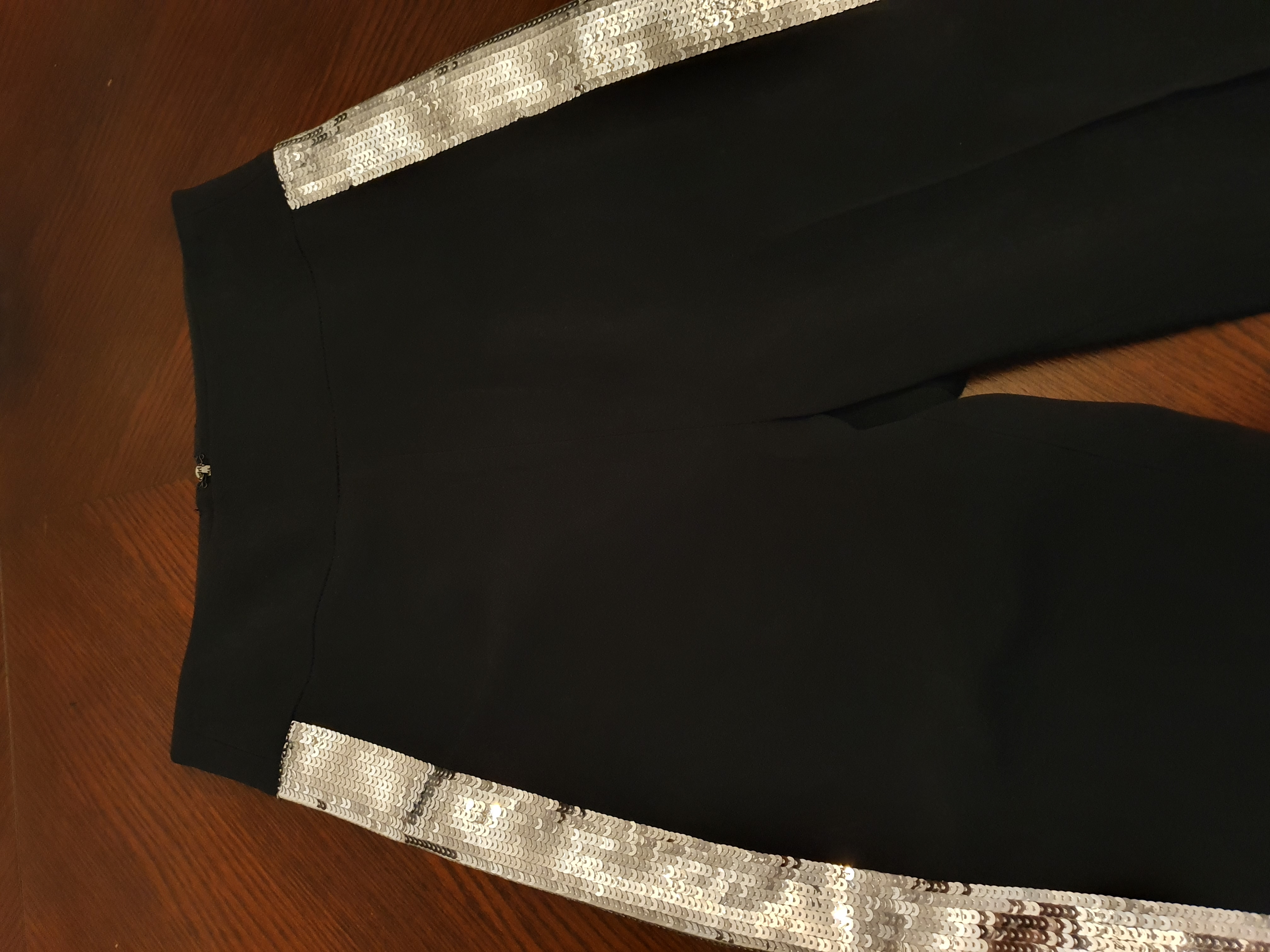 Preowned David Koma Sequin Side-Stripe Crepe Pants Size XS Black viscose