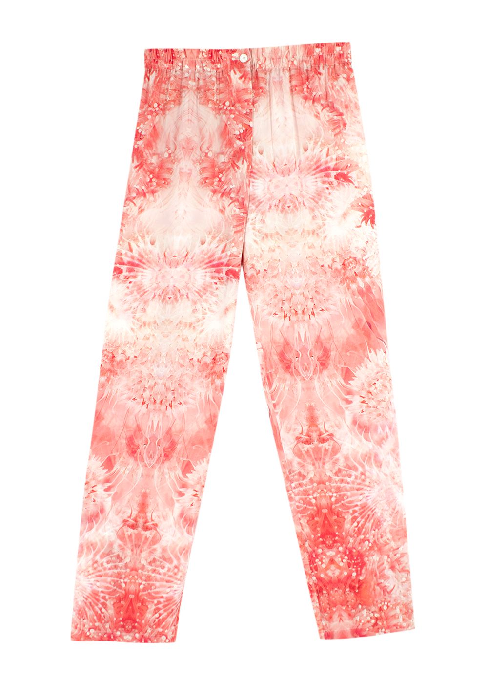 Alexander McQueen Coral Silk Pyjama Set Size S Red Cream