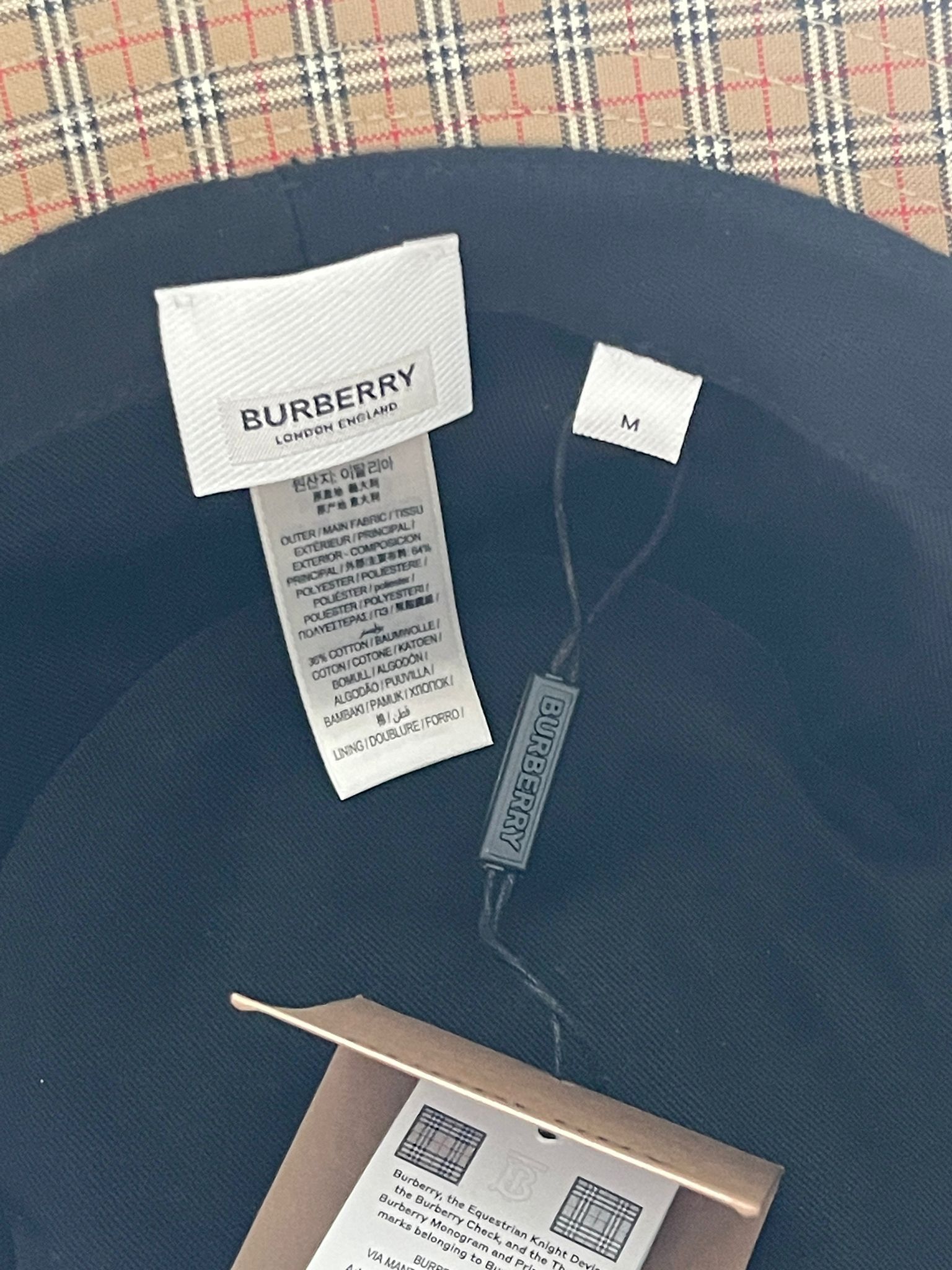 Burberry Beige Micro Check Bucket Hat - Sold Out Size M Archive Beige cotton