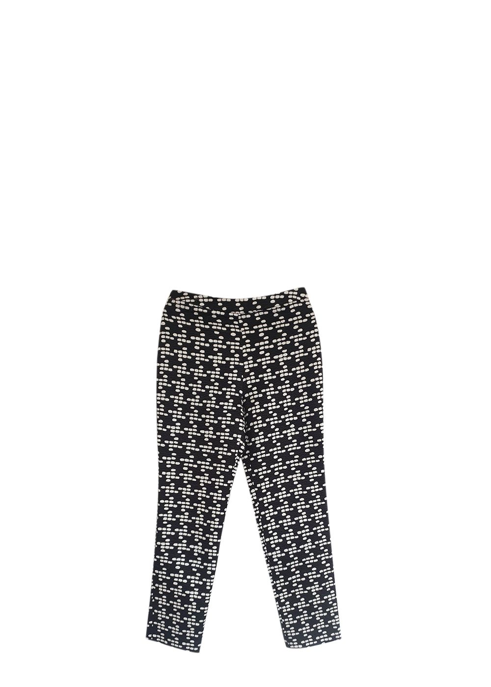 Preowned Carolina Herrera Geometric Print Trousers Size XS Black cotton