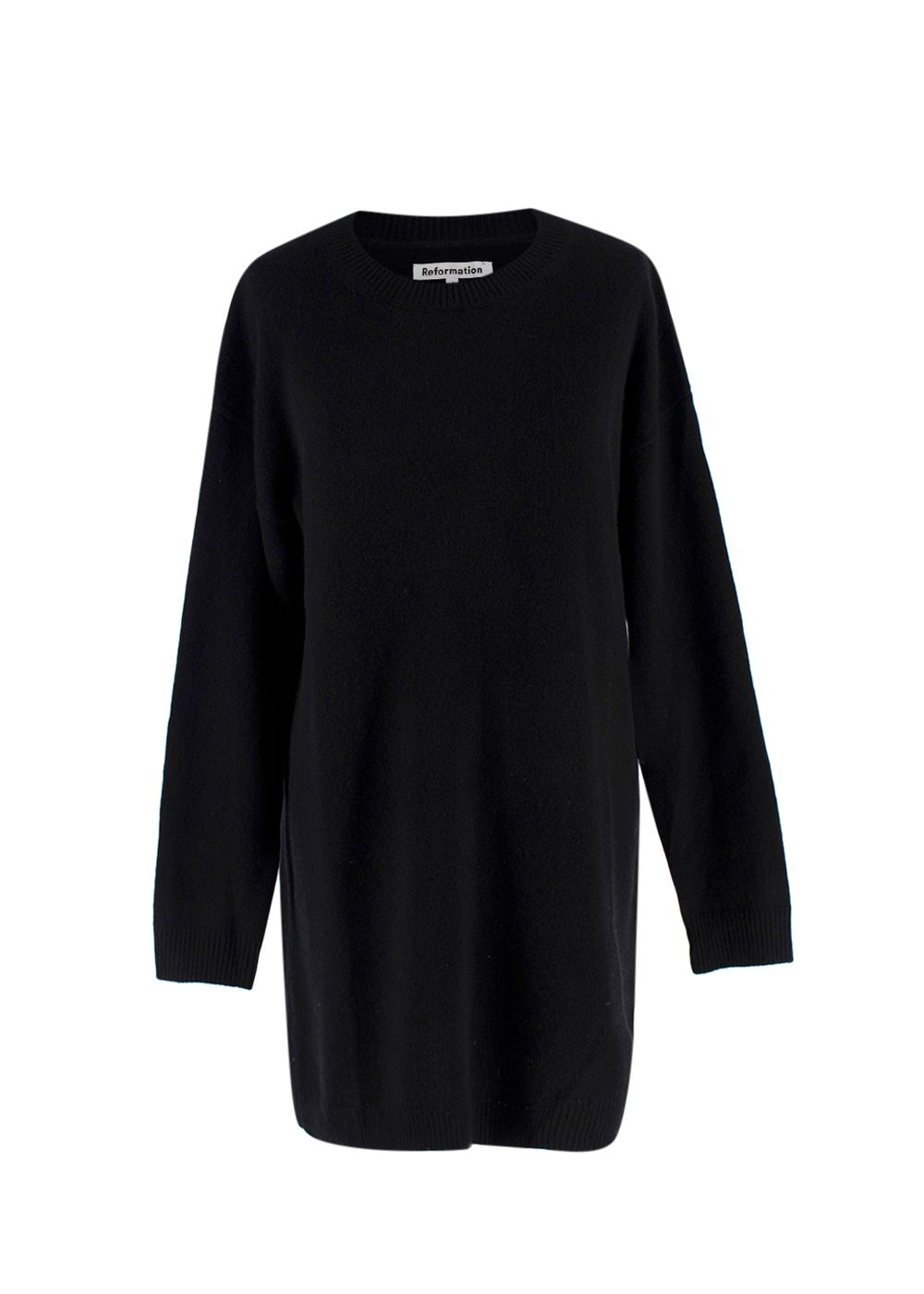 Reformation Black Henrietta Cashmere Jumper Dress Size S recycled cashmere/cashmere