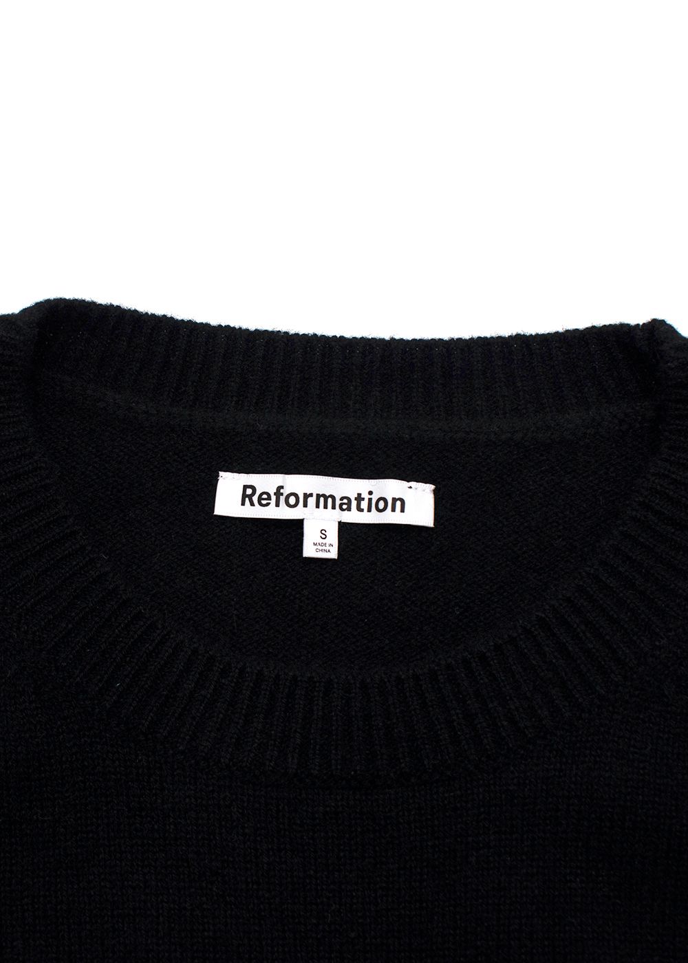 Reformation Black Henrietta Cashmere Jumper Dress Size S recycled cashmere/cashmere