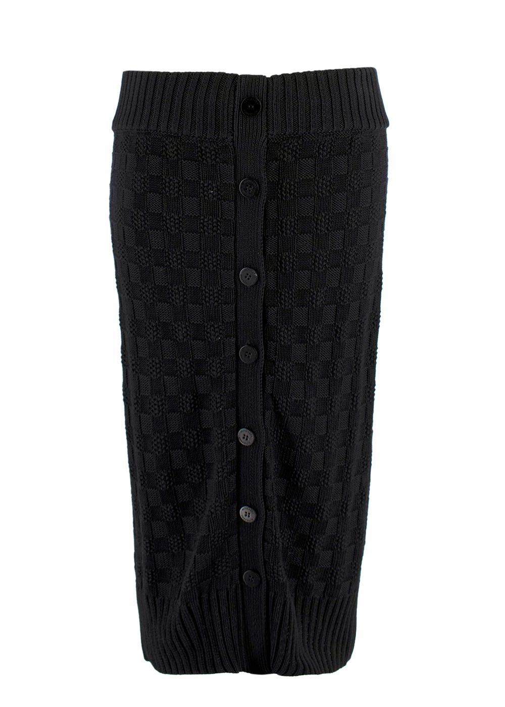 Altuzarra Black Knitted Button Down Midi Skirt Size S cotton