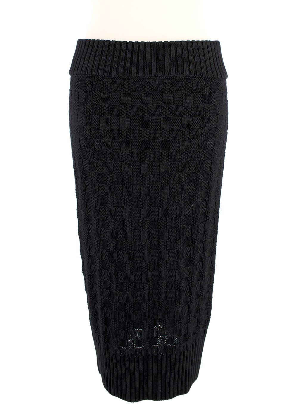 Altuzarra Black Knitted Button Down Midi Skirt Size S cotton