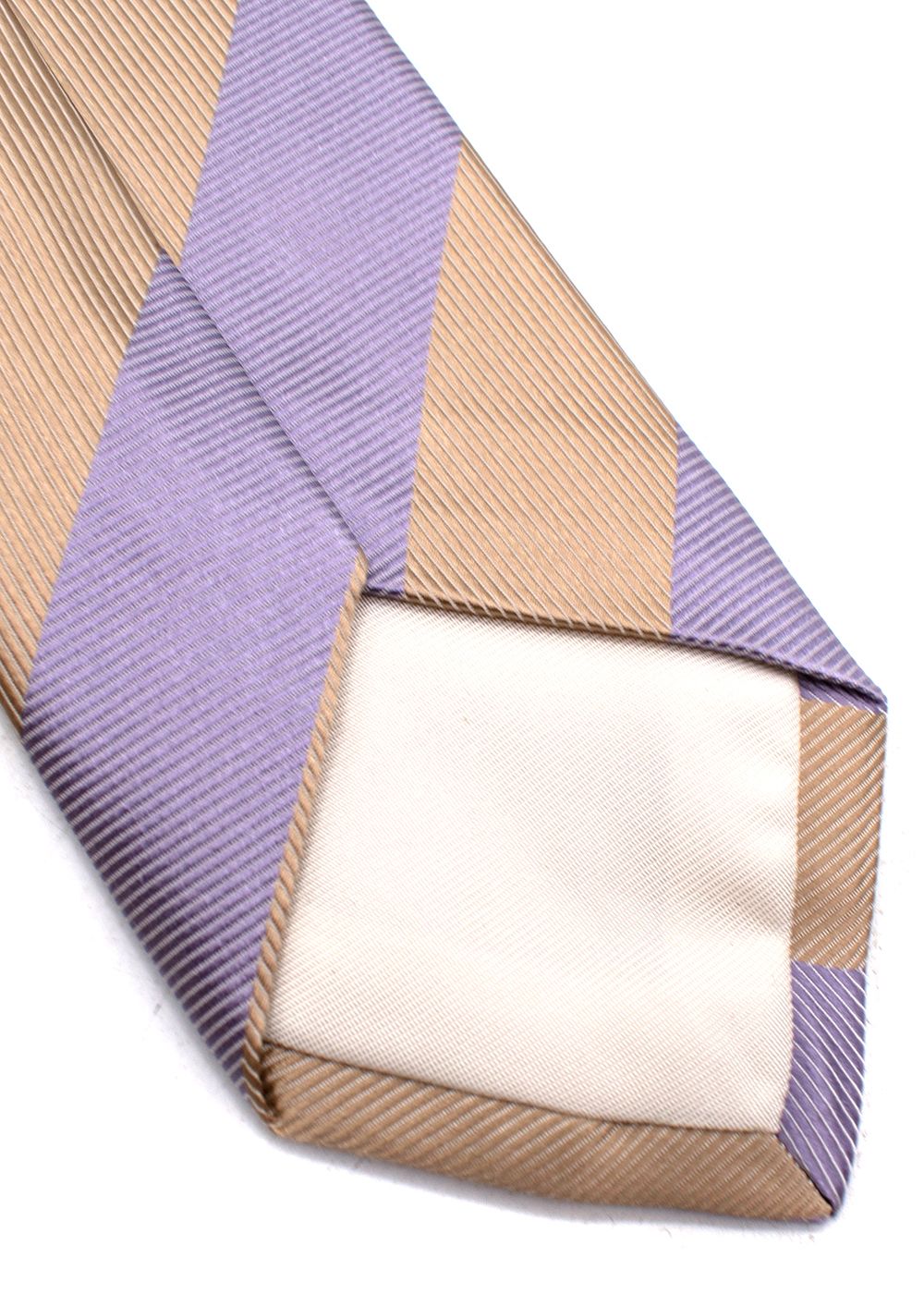 Men's Preowned Drakes Lilac  Gold Silk Tie Lilac/Gold