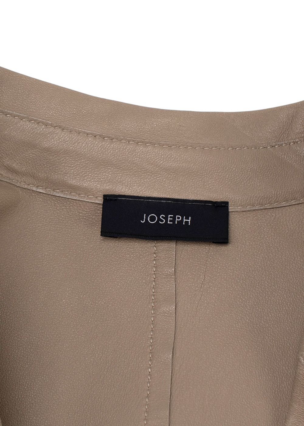 Preowned Joseph Beige Double Breasted Leather Blazer Size S