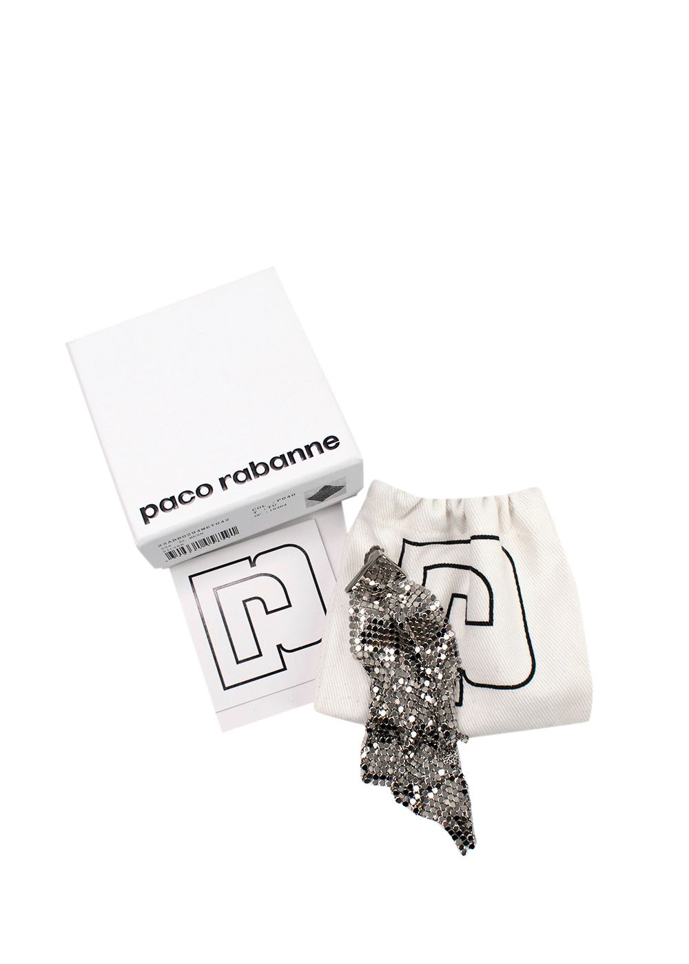 Paco Rabanne Silver Mesh Drop Clip-on Single Earring metal