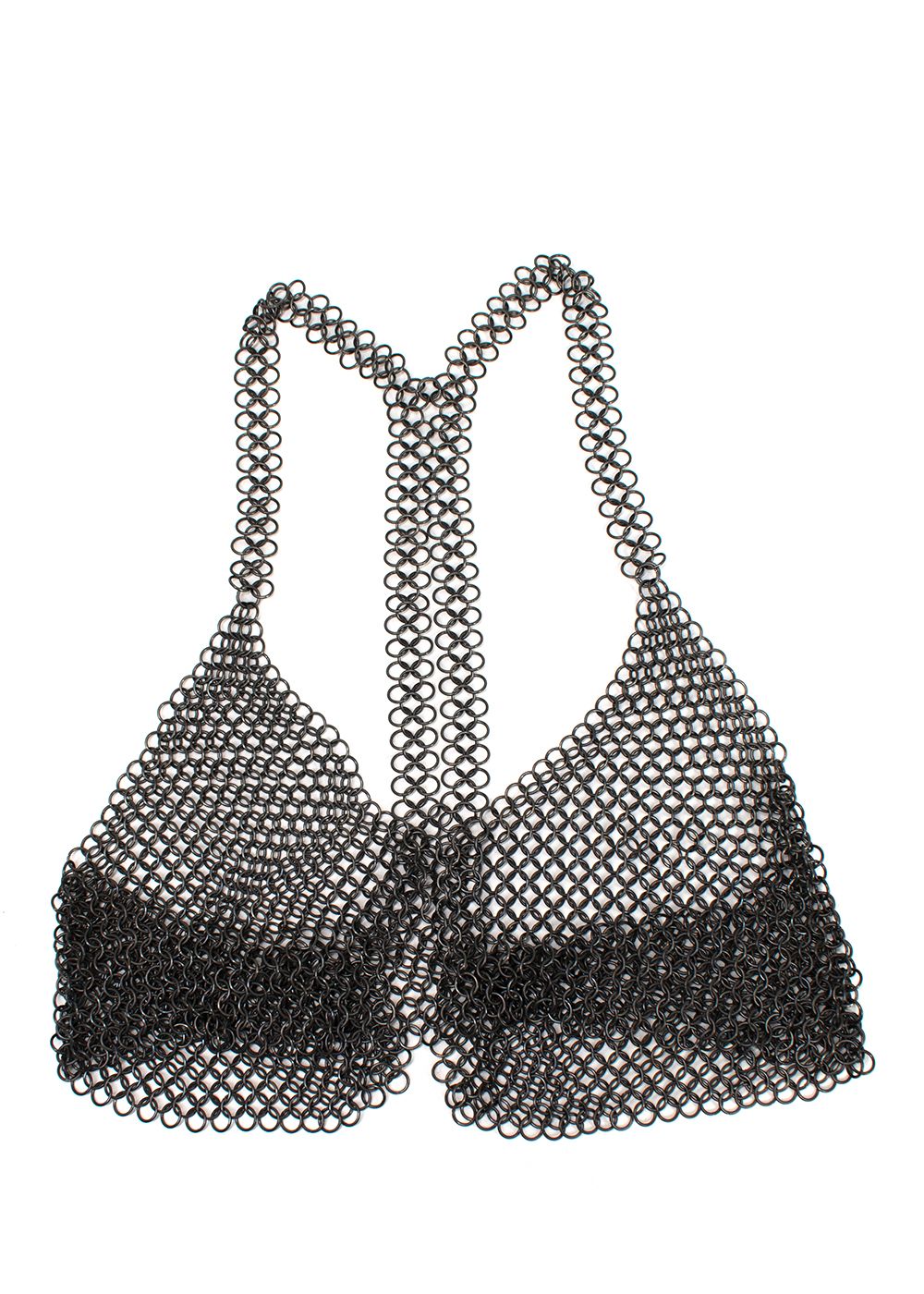 Bespoke Black Metal Chain Bra Top