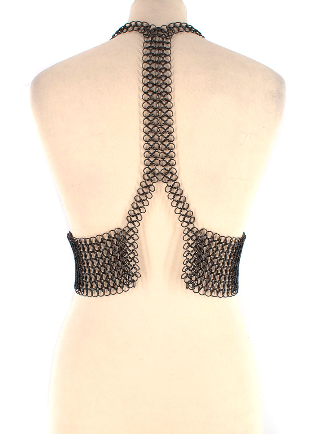 Bespoke Black Metal Chain Bra Top