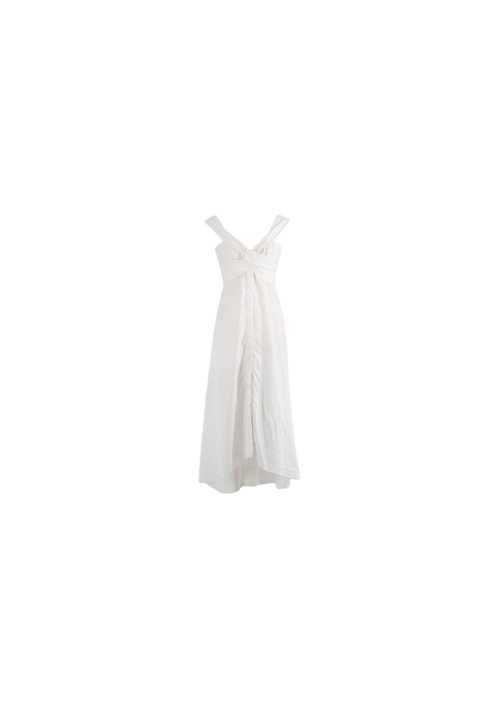 Johanna Ortiz White Linen Button Down Dress Size XS