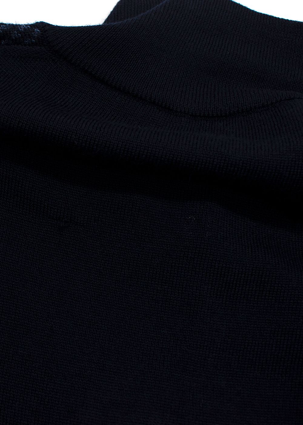 Men's Canali Wool Navy Quater Zip Neck Jumper Size XXL Navy Blue