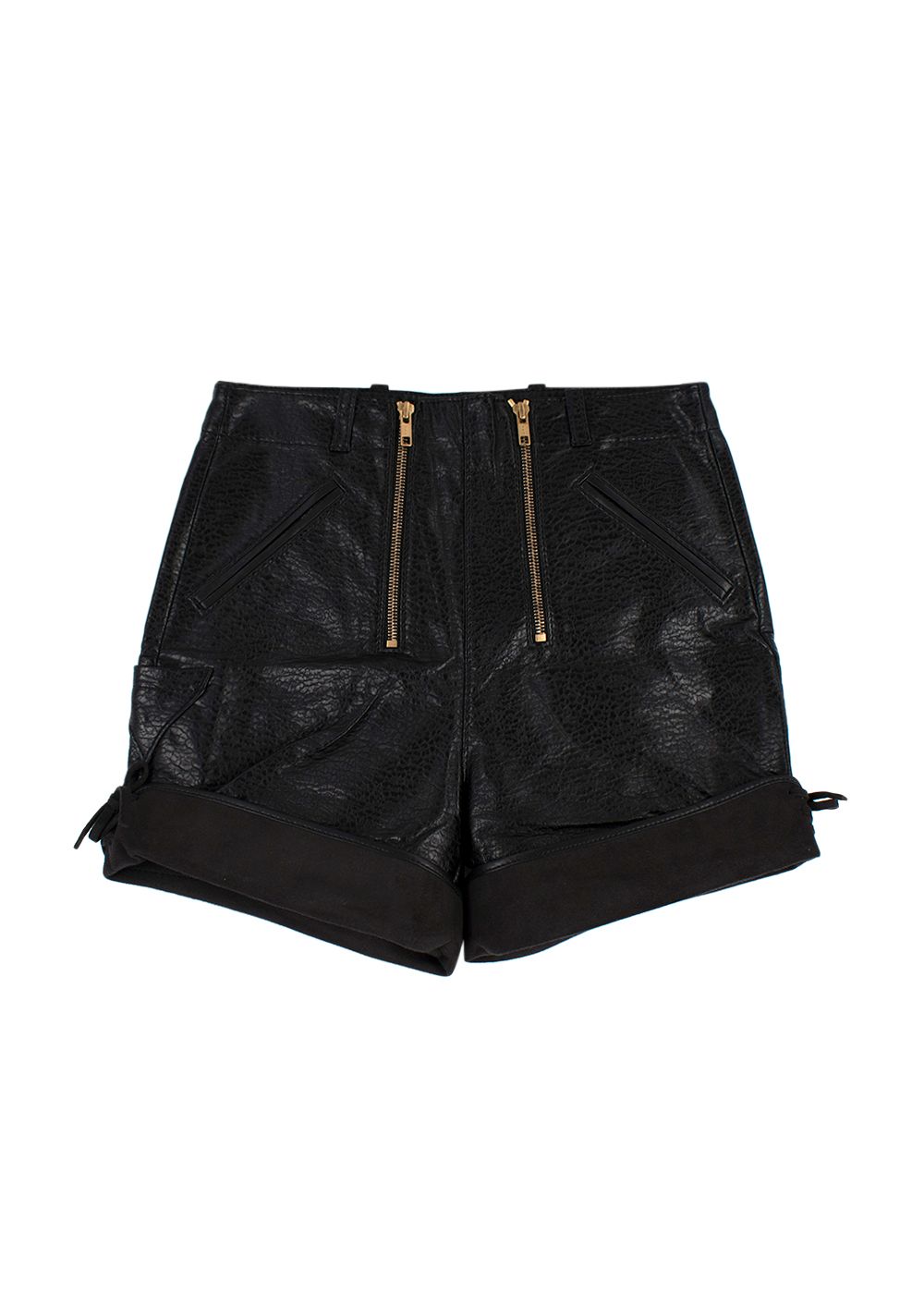 Preowned Philosophy Di Lorenzo Serafini Faux Leather Shorts Size XXS black polyester