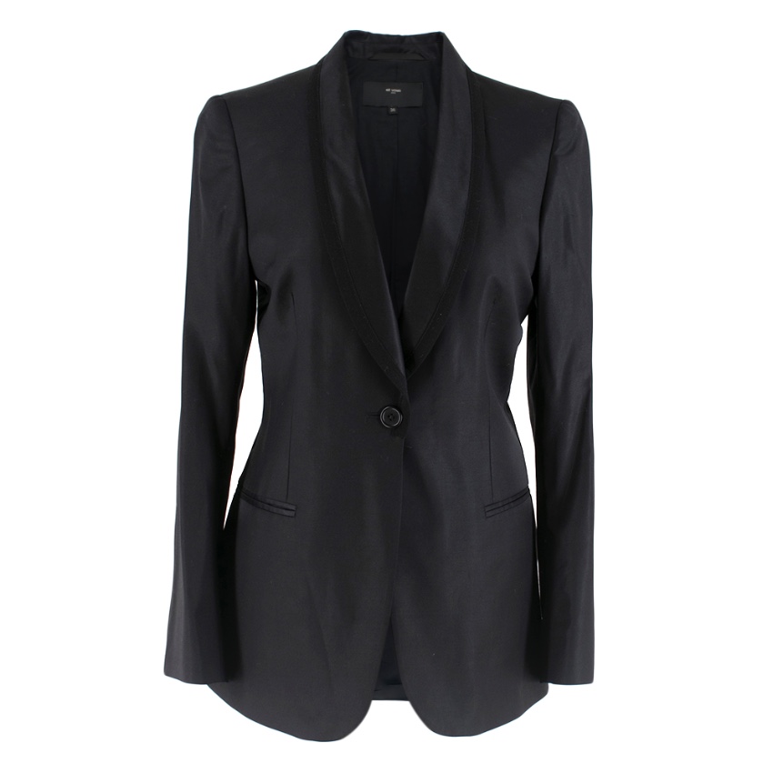 Preowned Et Vous Black Wool-Twill Blazer Size XS wool