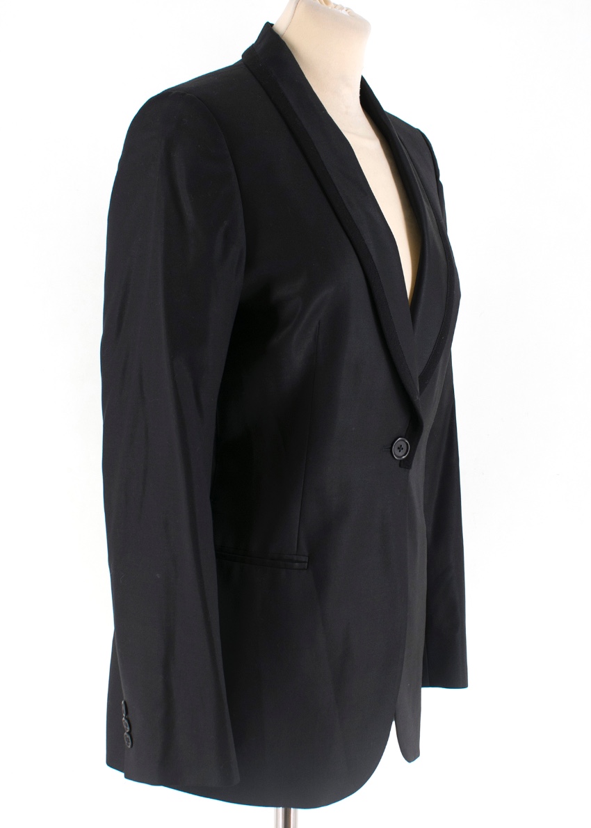 Preowned Et Vous Black Wool-Twill Blazer Size XS wool