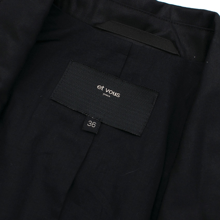 Preowned Et Vous Black Wool-Twill Blazer Size XS wool