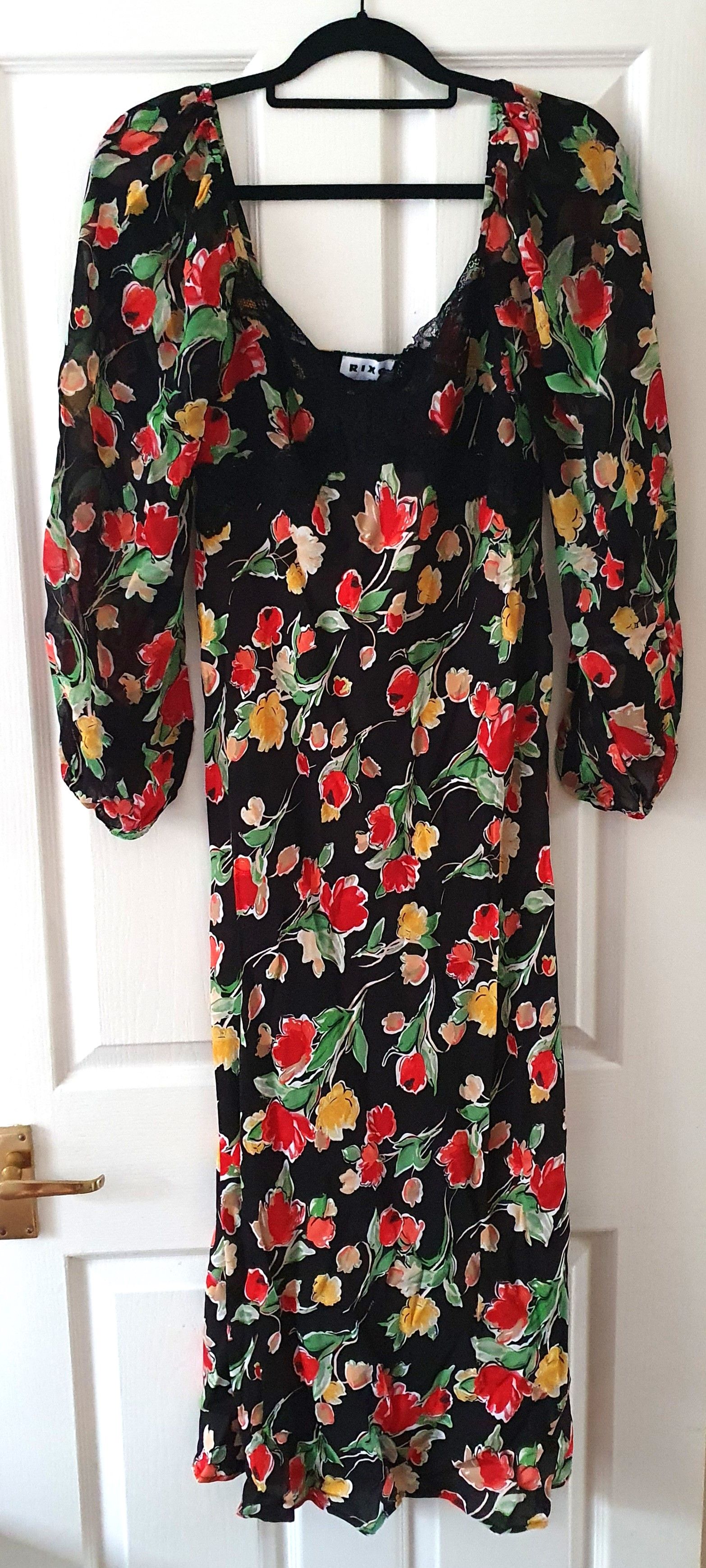 Rixo Thaleena Floral Maxi Dress Size S Multicoloured viscose