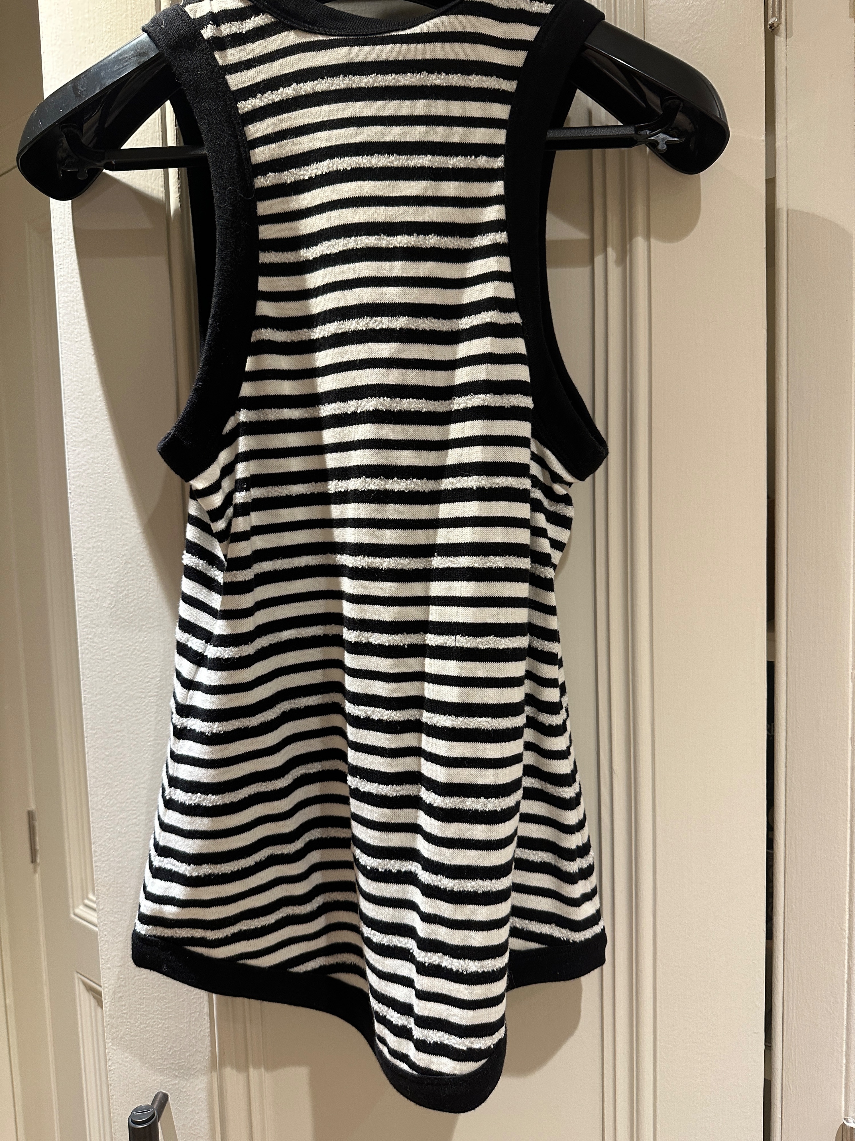 Saint Laurent Black and White Striped Tank Top Size S BLACK WHITE cotton mix