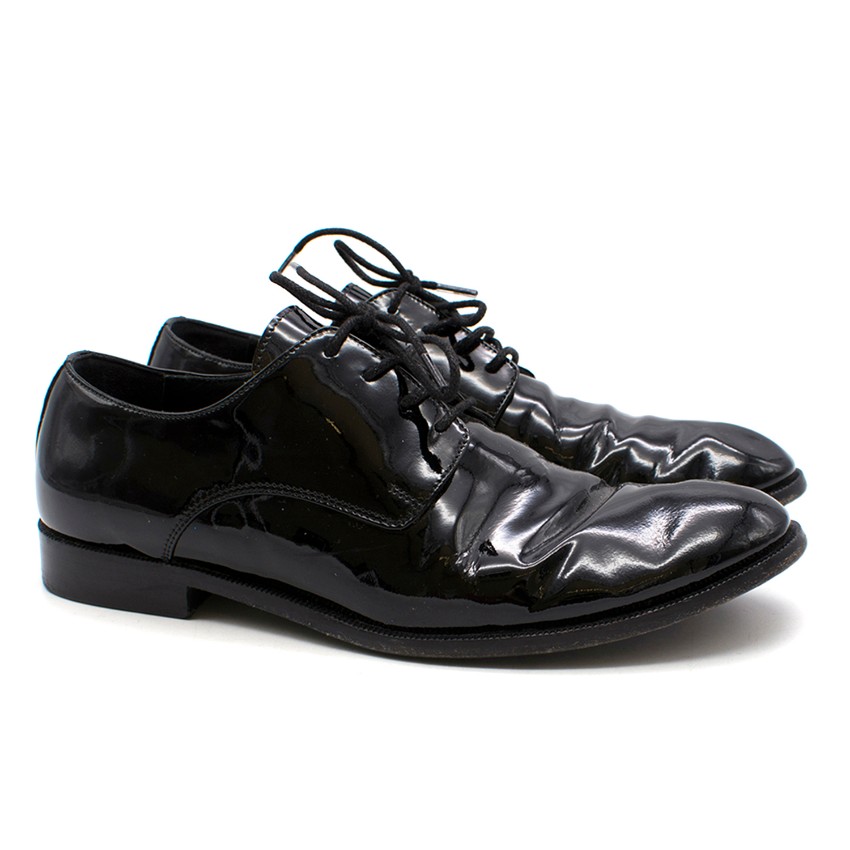 Boys Preowned Dior Black Patent Leather Brogues Size 6 Years +