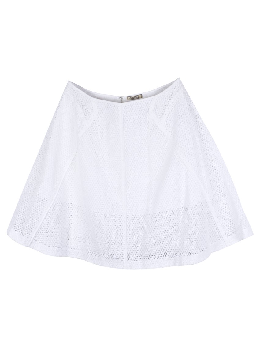 Nina Ricci White Mesh Mini Skirt Size L cotton