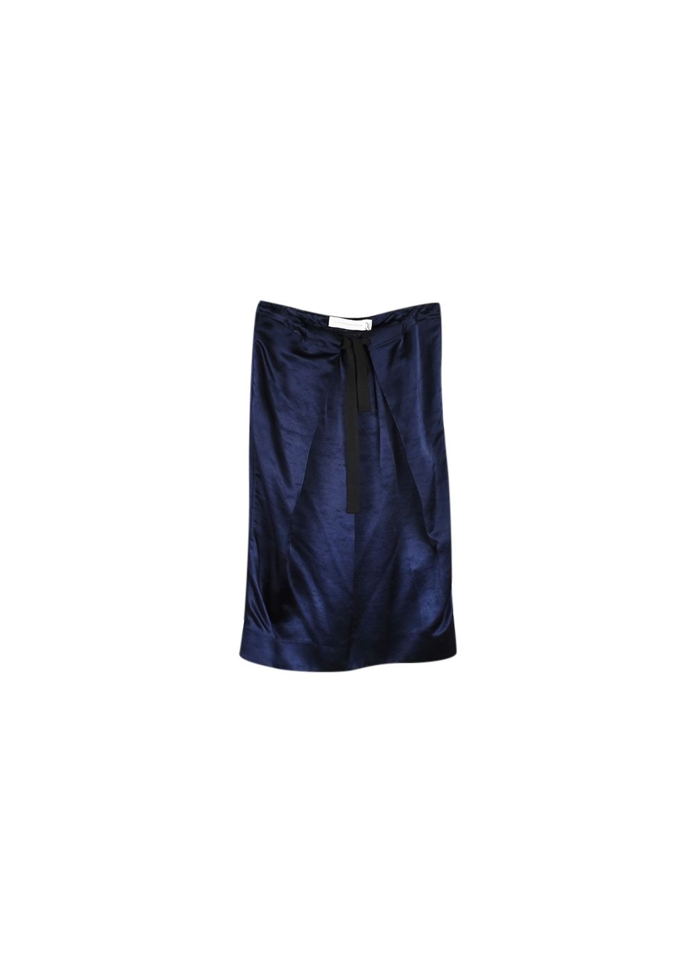 Victoria Beckham Navy satin drawstring waist skirt Size XXS viscose