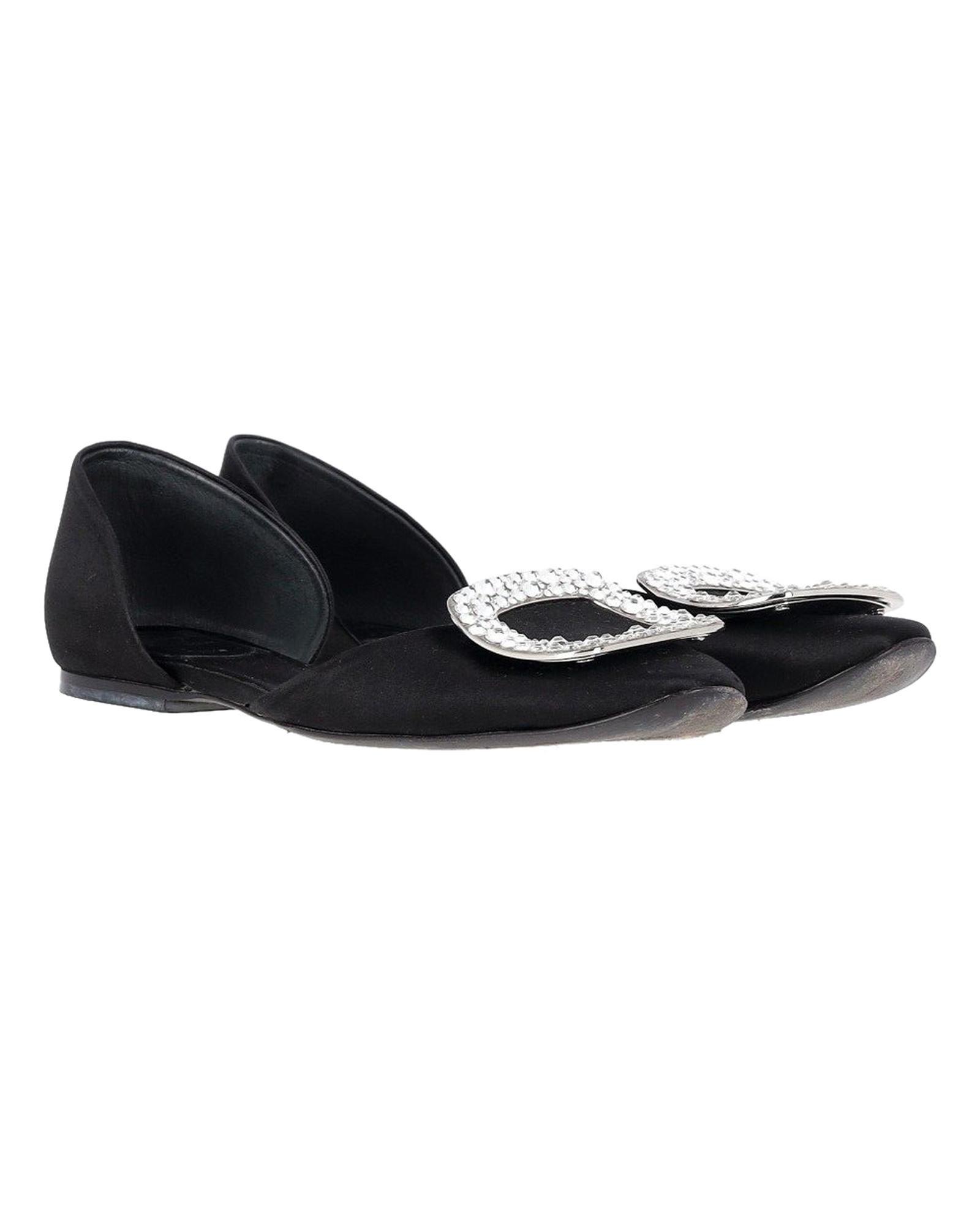 Roger Vivier Chips Strass Buckle Dorsay Ballerinas Size 36