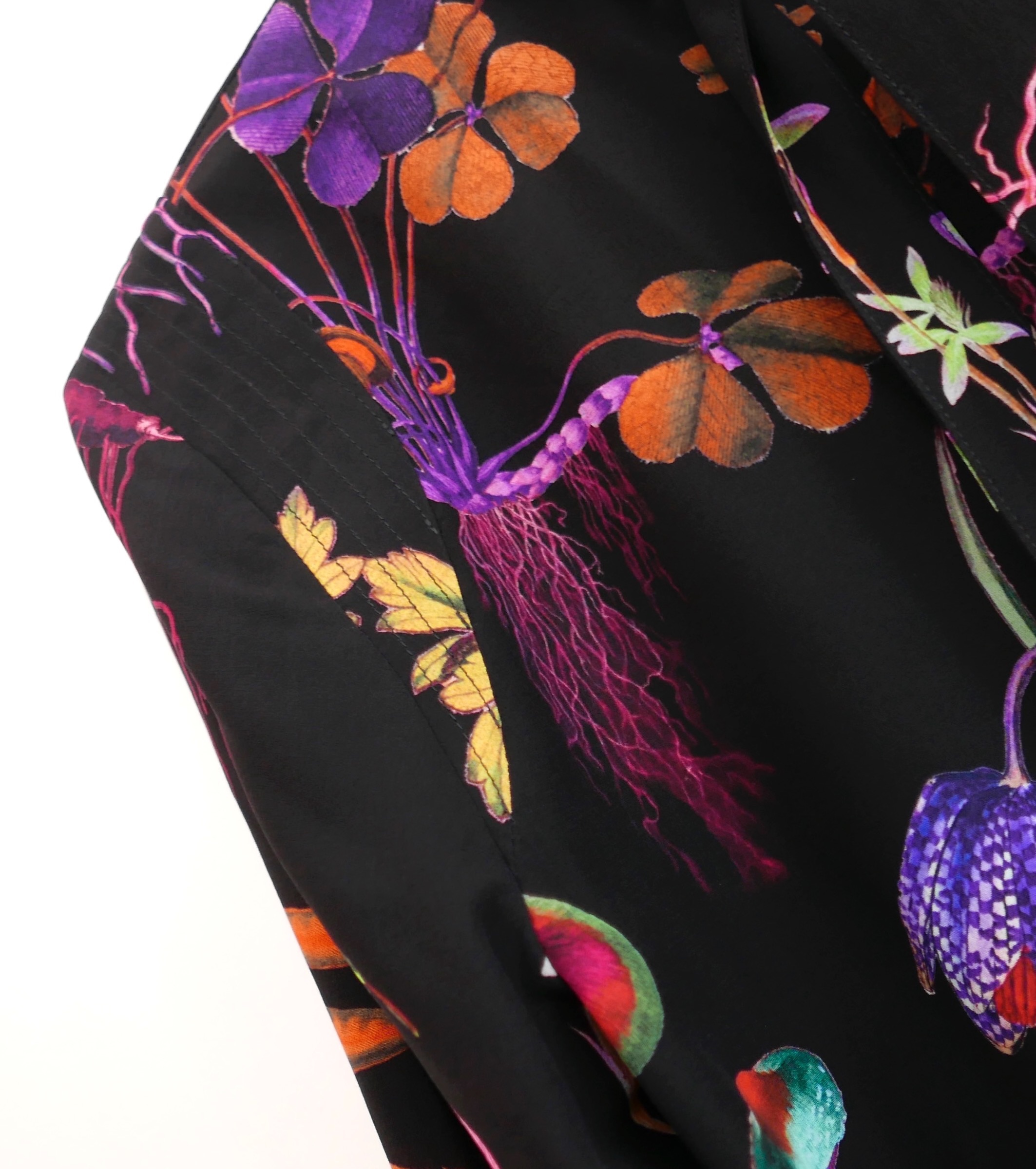 Stella McCartney Floral Silk Blouse Size XS Black