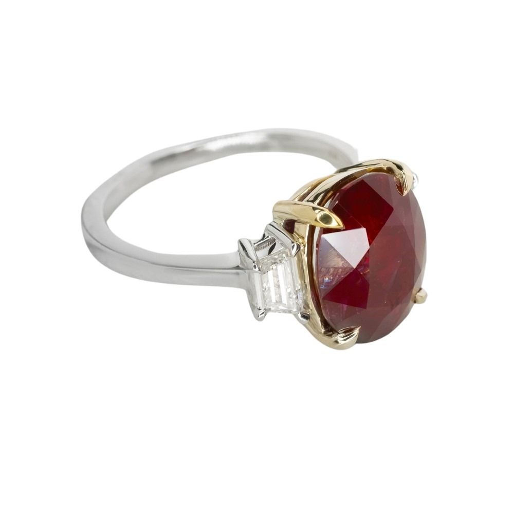 Antinori Fine Jewels 18kt Gold 407ct GIA Corundum Ruby  Diamond Ring Silver white gold