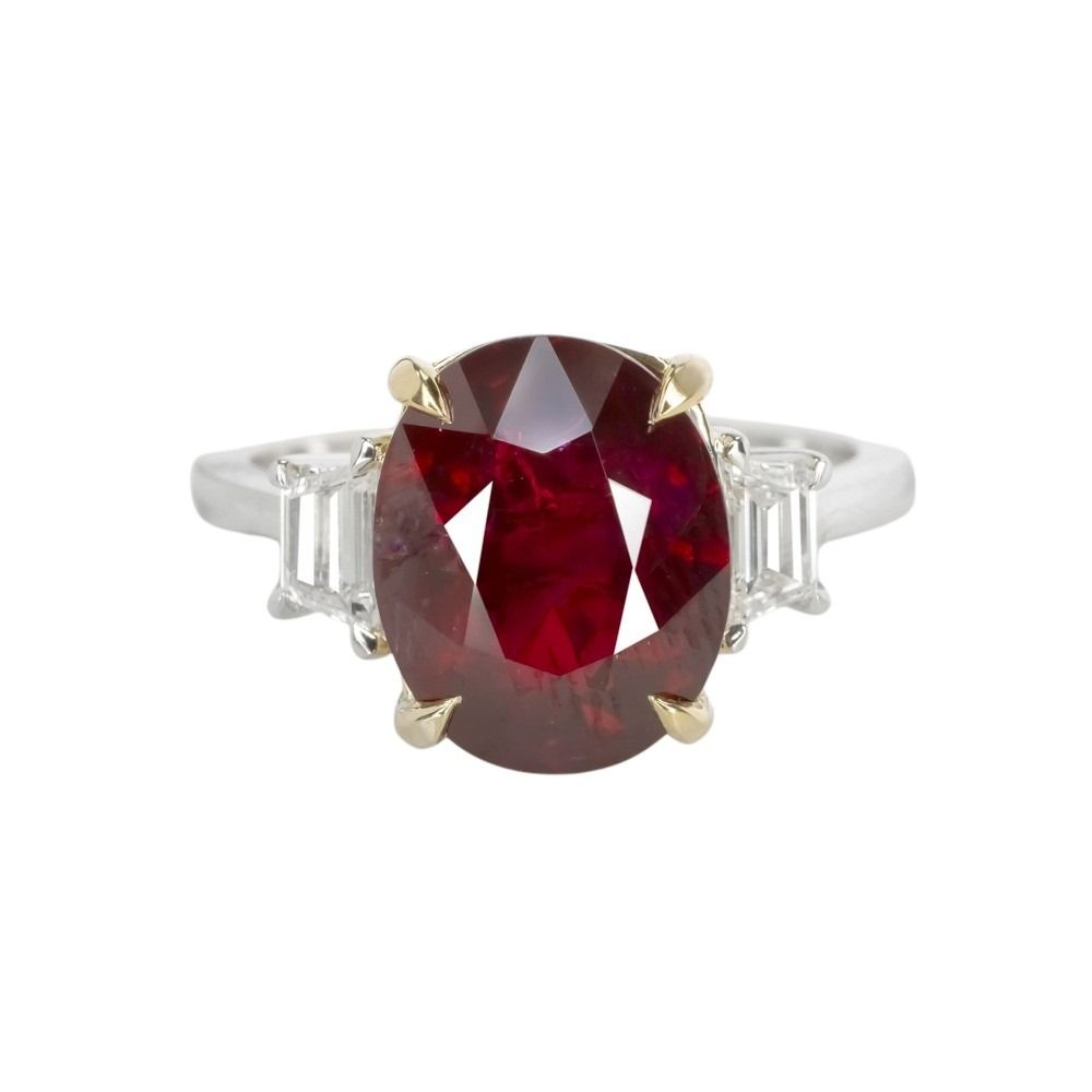 Antinori Fine Jewels 18kt Gold 407ct GIA Corundum Ruby  Diamond Ring Silver white gold