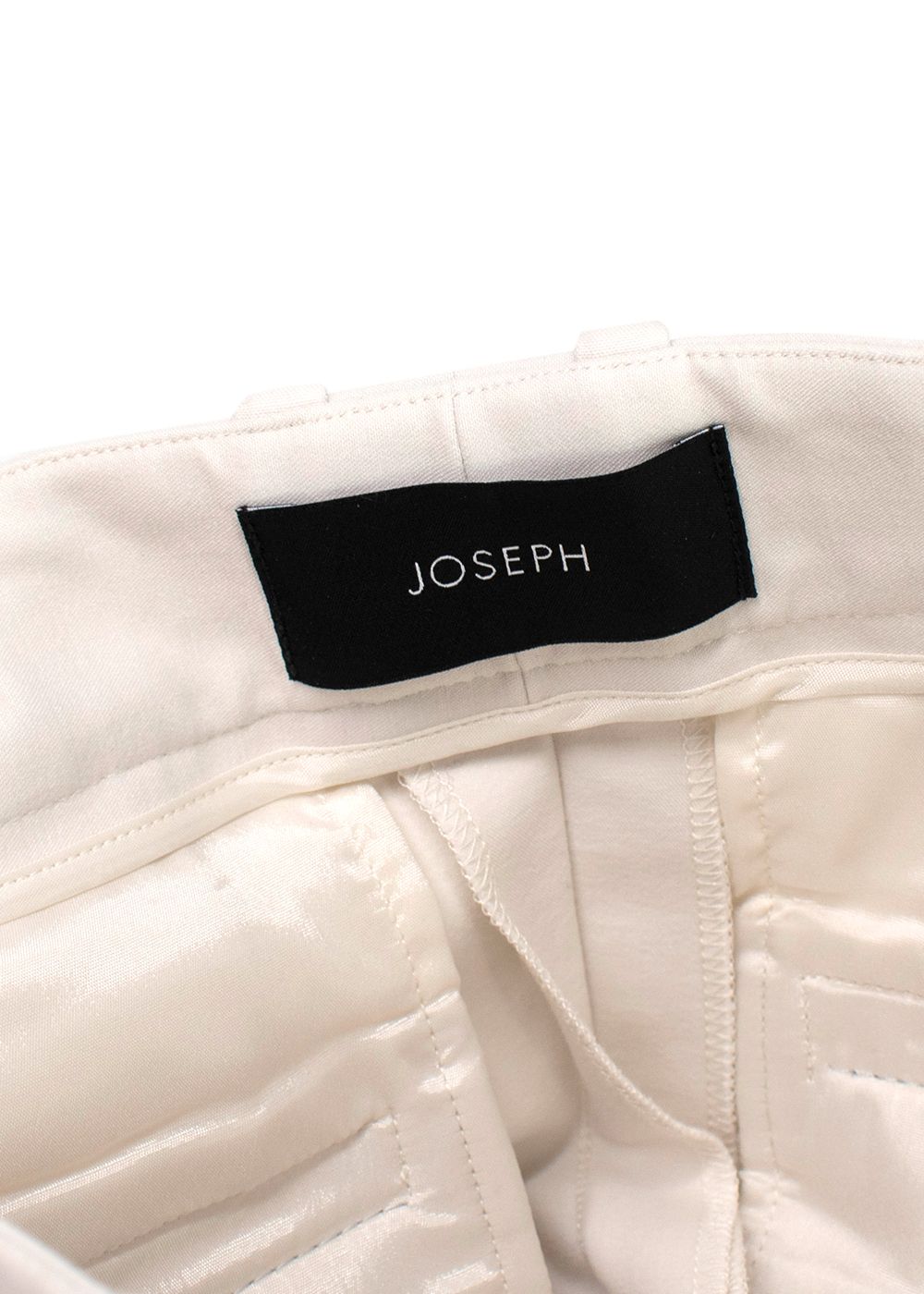 Preowned Joseph Cream Tailored Coleman Trousers Size XS cotton