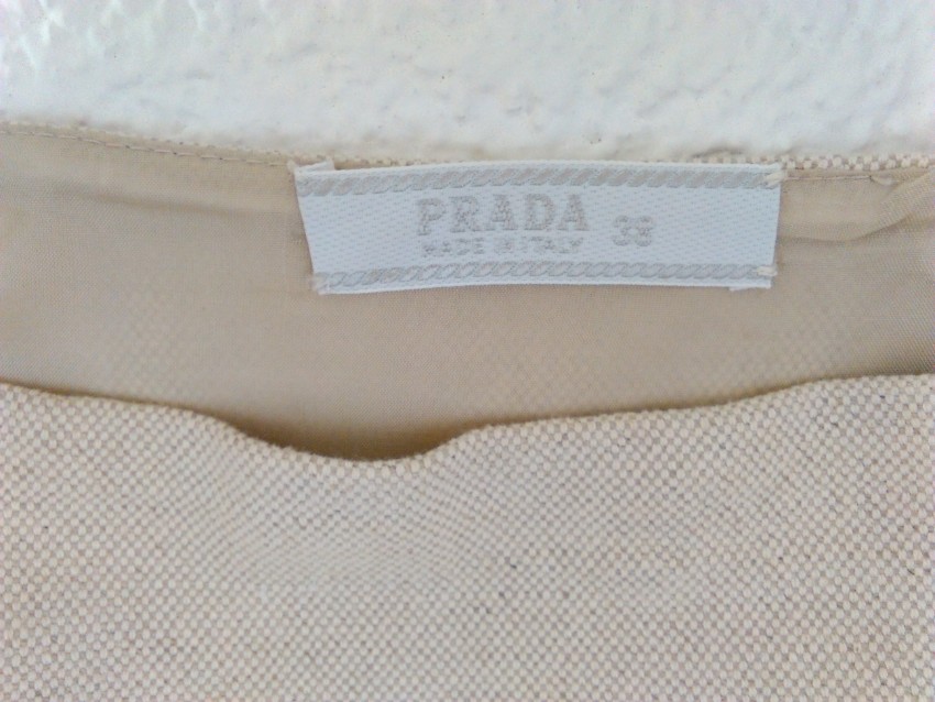 Prada linen and cotton-blend pencil skirt Size XS