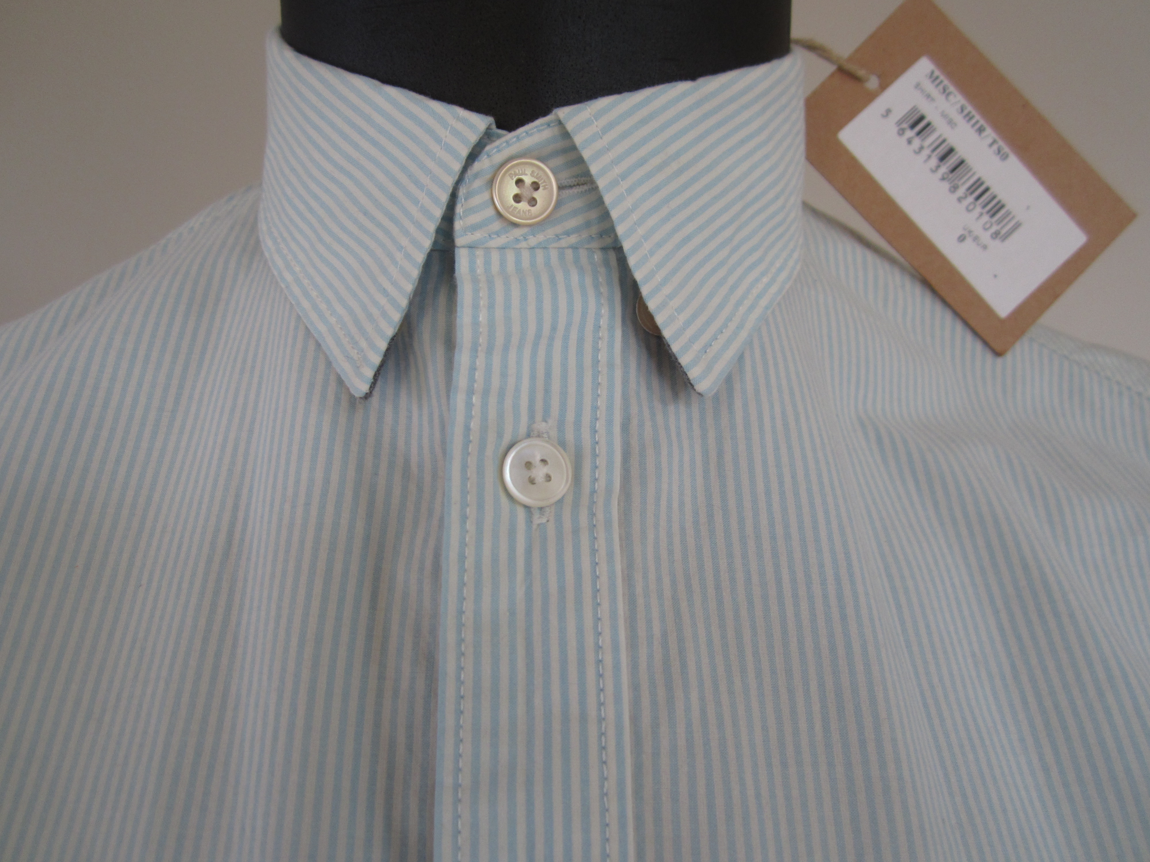 Men's Paul Smith Striped green shirt Size S White cotton