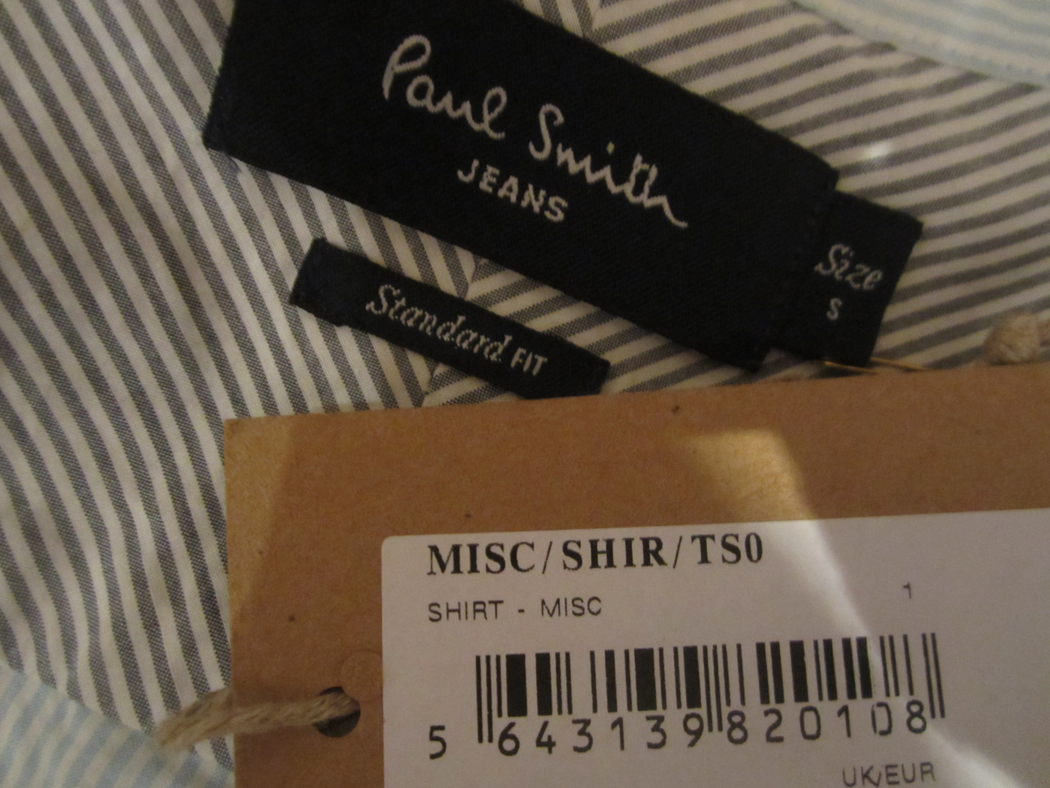 Men's Paul Smith Striped green shirt Size S White cotton