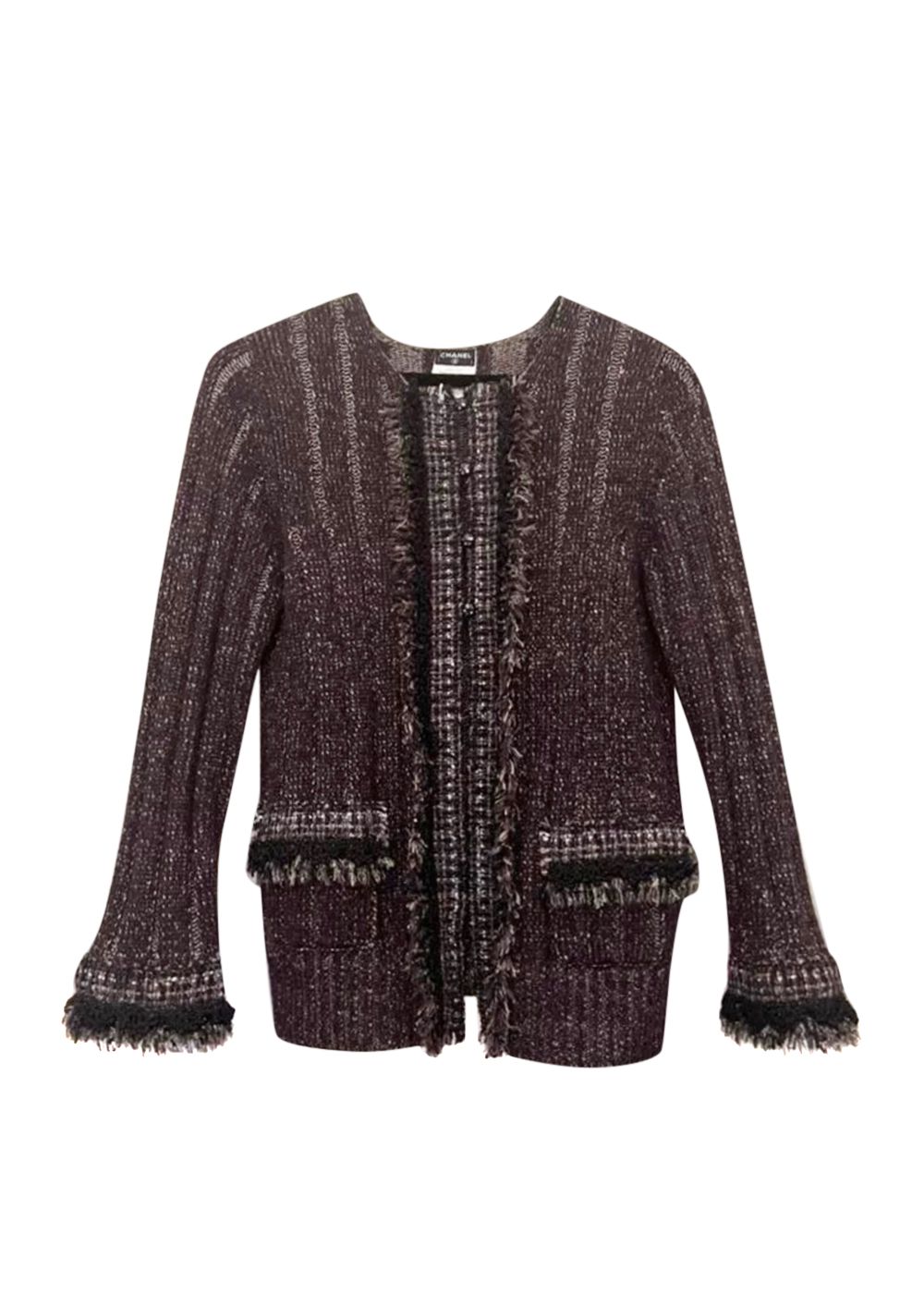 Preowned Chanel Black Cashmere Cardigan Size S multi