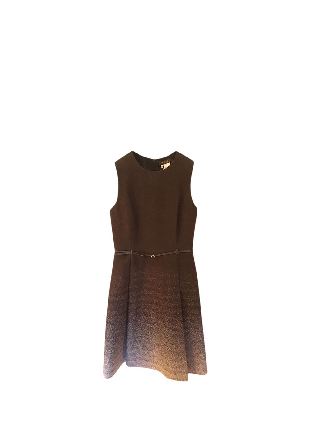 Loro Piana Brown Silk-Cashmere Ombre Hem Dress Size S cashmere