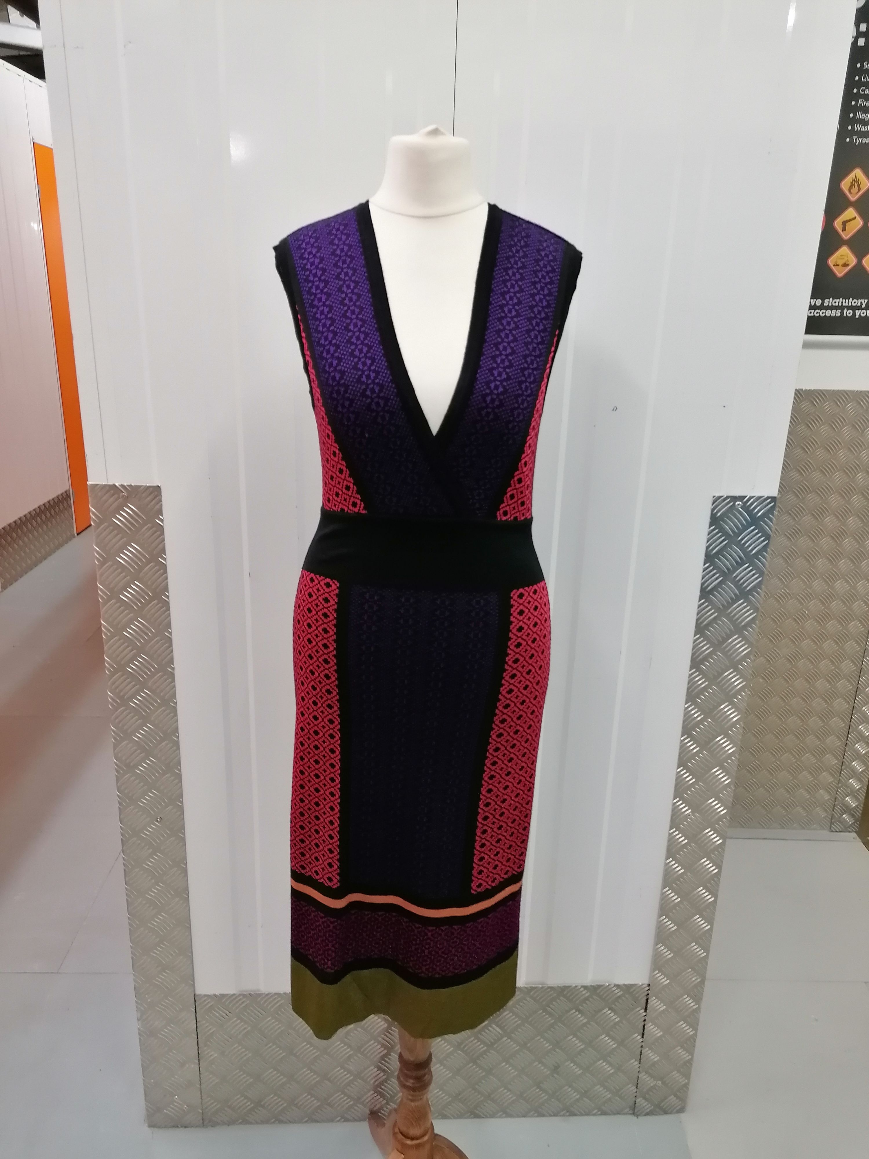 Preowned Missoni Wool Blend Knitted Sleeveless Dress Size XS Multicoloured