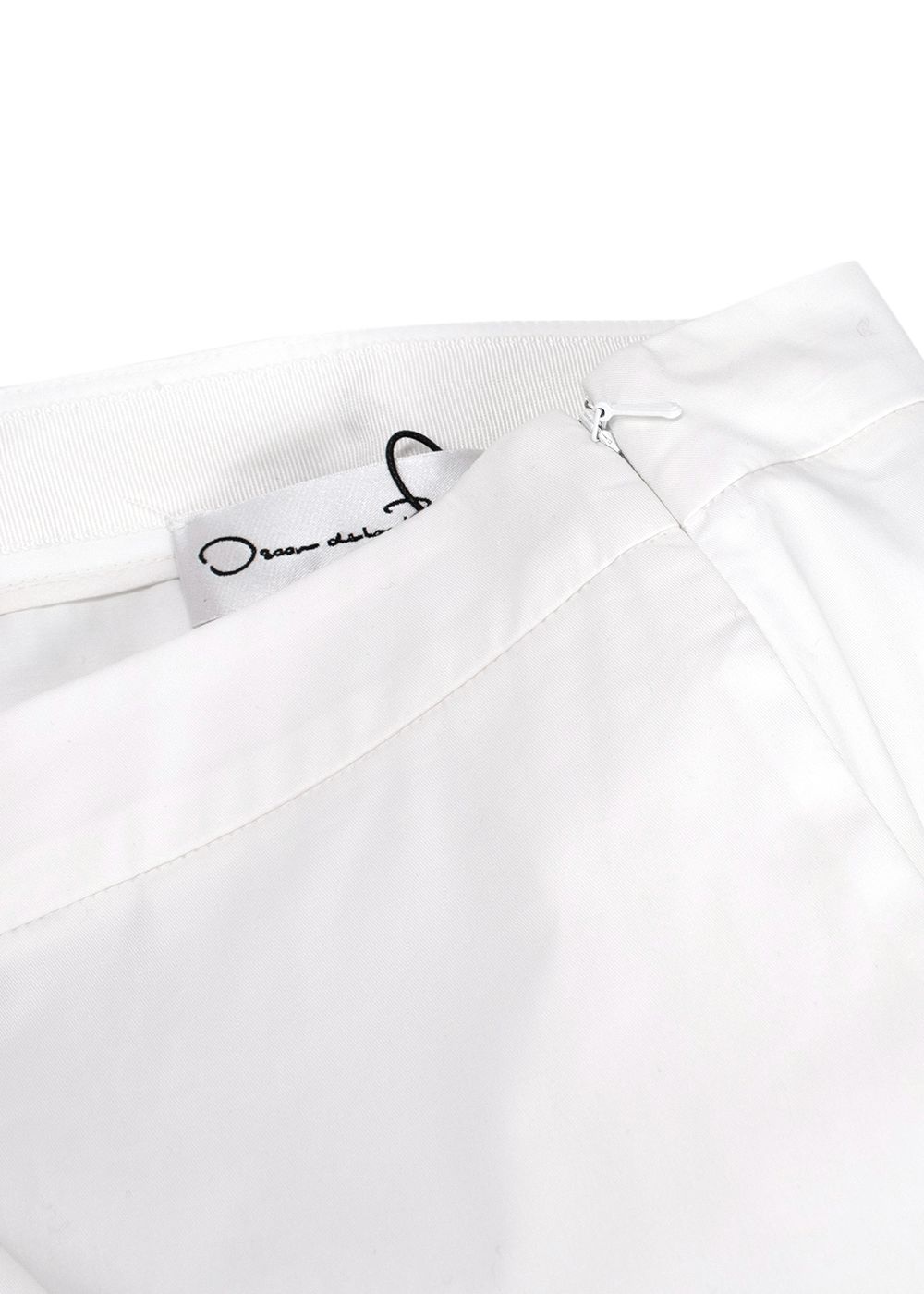 Oscar de La Renta White Cotton-blend Trousers Size XS cotton