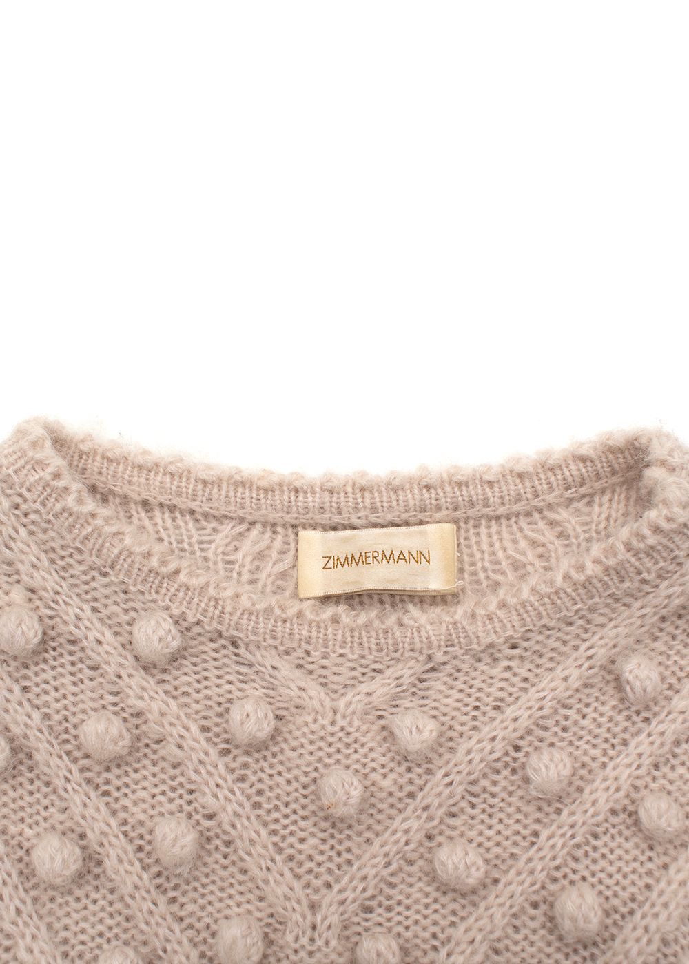 Preowned Zimmermann Beige Unbridled Wool-Blend Jumper Size XS polyamide/wool/mohair