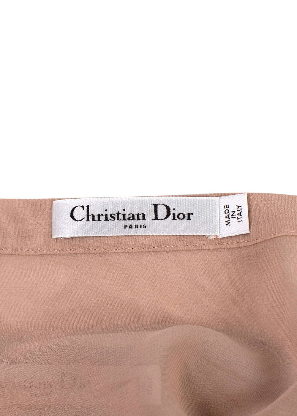 Dior Nude Mesh Skirt with Floral-print Size S blush pink grey cotton